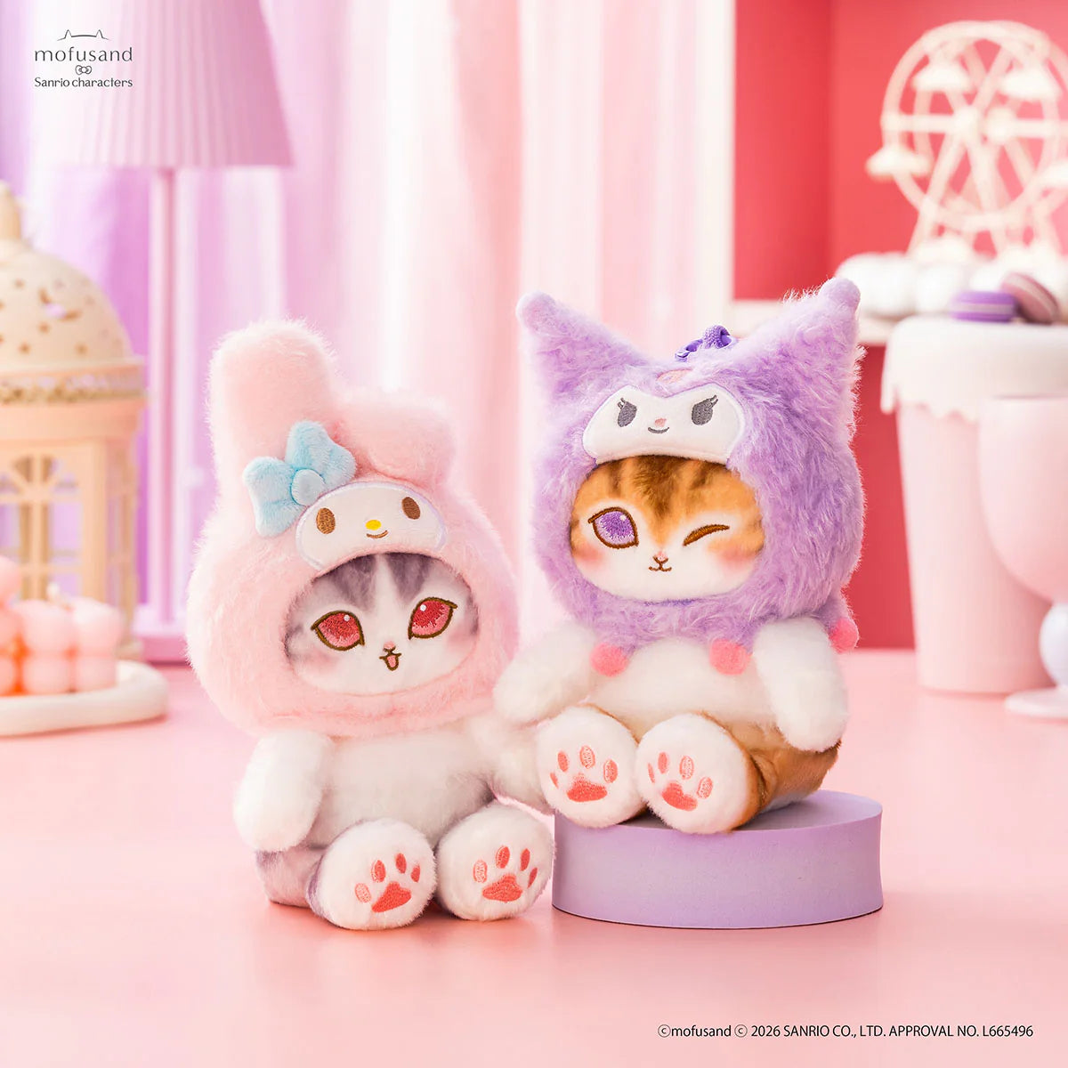 Mofusand × Sanrio | Kuromi Squishy Potefuwa Mascot Holder Keychain Bag Charm  170×130×130mm