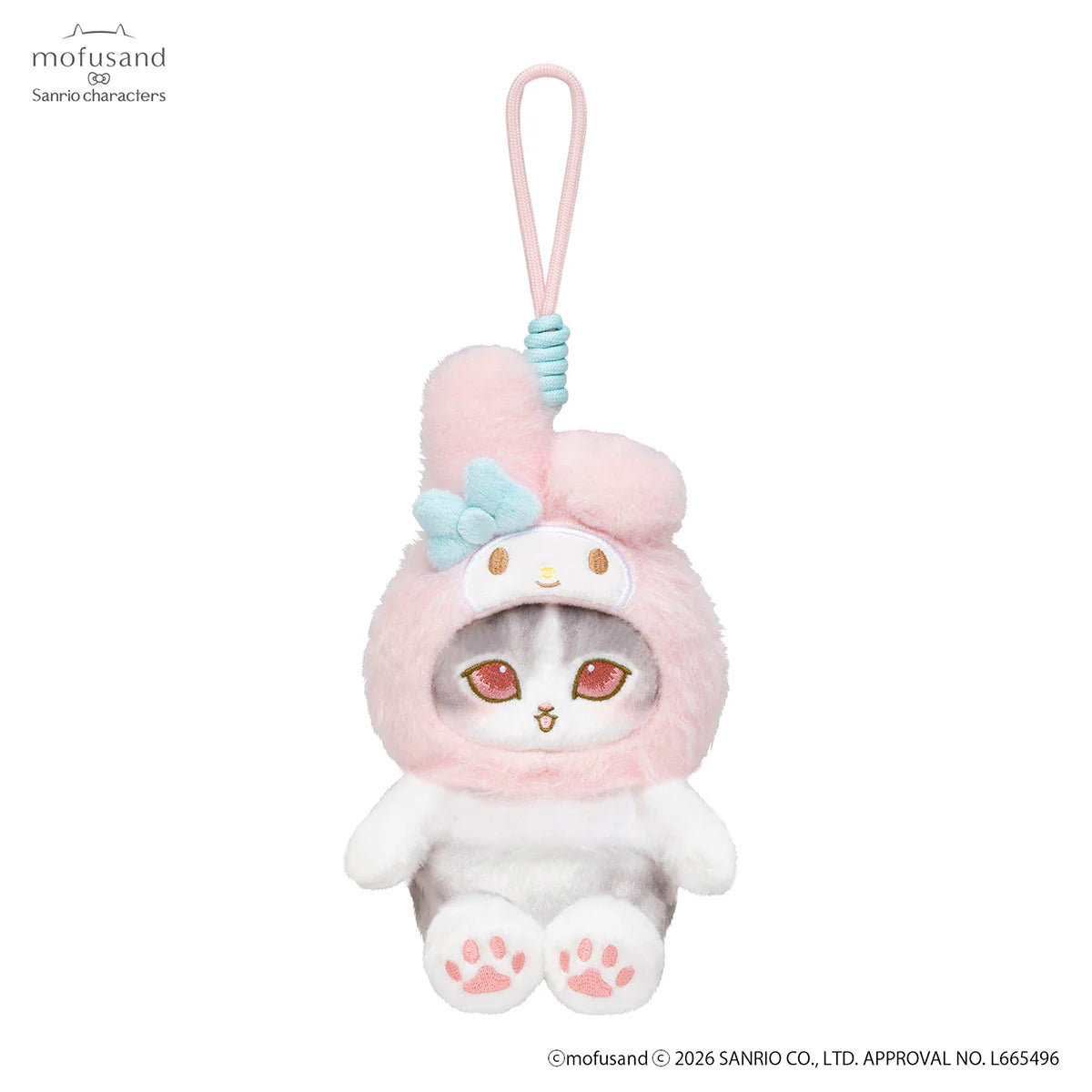 Mofusand × Sanrio | My Melody Squishy Potefuwa Mascot Holder Keychain Bag Charm  170×130×130mm