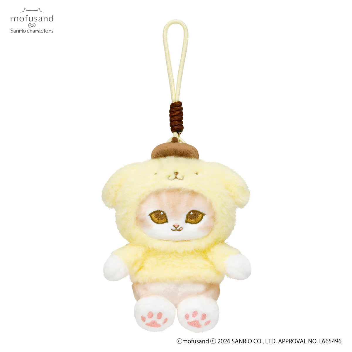 Mofusand × Sanrio | Pompompurin Pom Pom Purin Squishy Potefuwa Mascot Holder Keychain Bag Charm  170×130×130mm