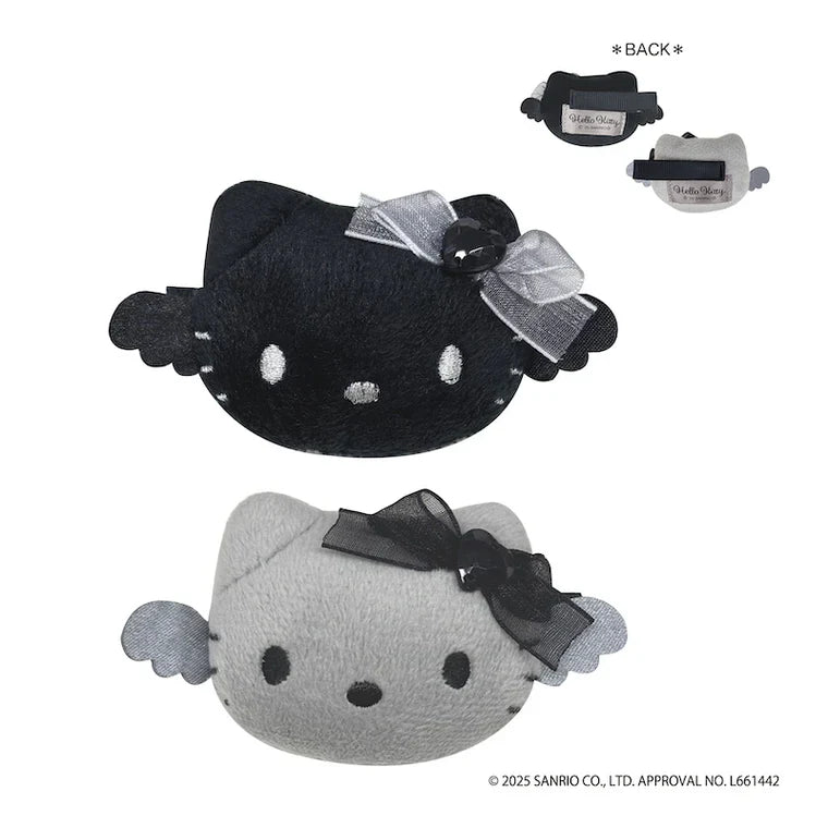 SANRIO | Hello Kitty Plush Multipurpose Clip Hair Clip 48 x 80 x 20mm (Black & Grey Angel)