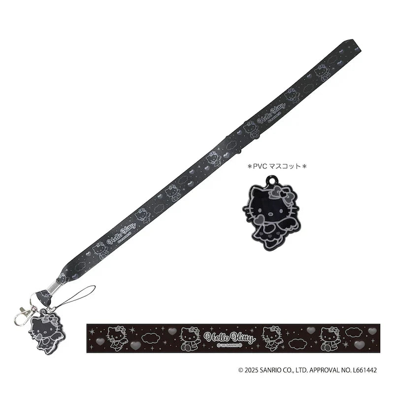 SANRIO | Hello Kitty Neck Strap 450×20mm (Black Angel)