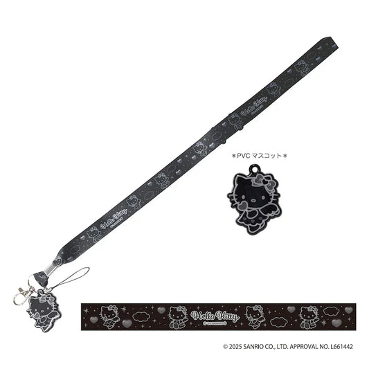 SANRIO | Hello Kitty Neck Strap 450×20mm (Black Angel)