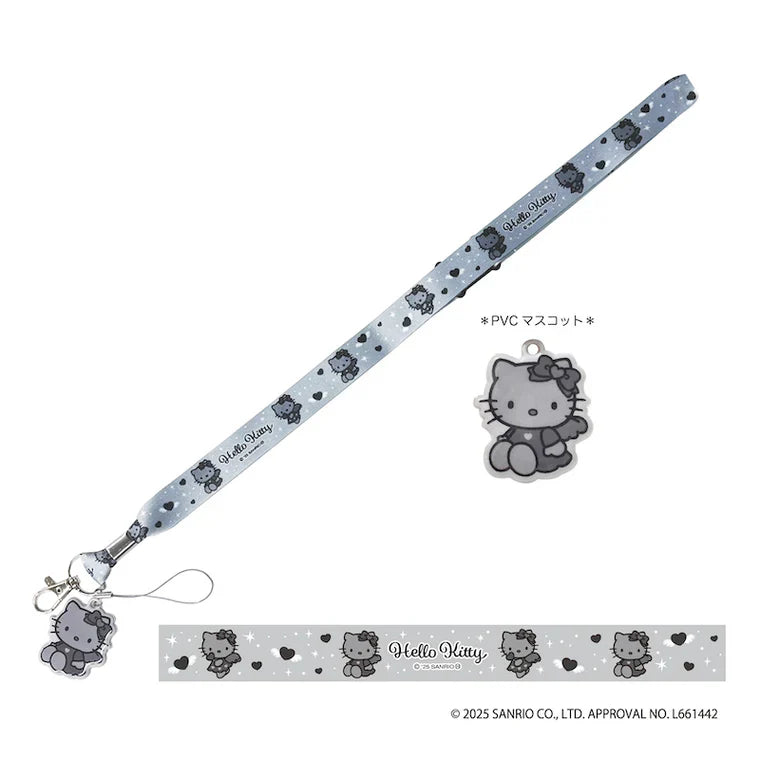 SANRIO | Hello Kitty Neck Strap 450×20mm (Grey Angel)