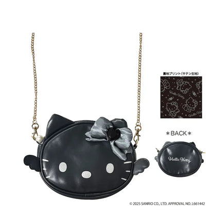 SANRIO | Hello Kitty Face-shaped Shoulder Bag 150×225×60mm (Black Angel)