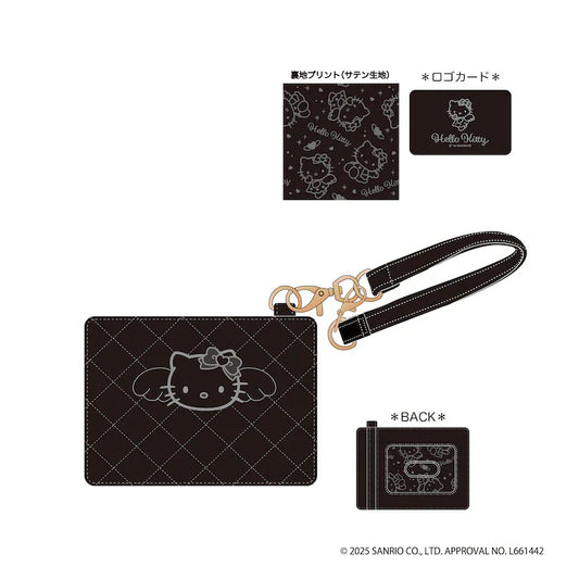 SANRIO | Hello Kitty Quilted Pass Case 105×150×40mm (Black Angel)