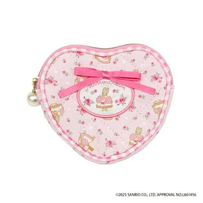 SANRIO | Marron Cream Quilted Heart Pouch 90×100×15mm (Pink Rose)