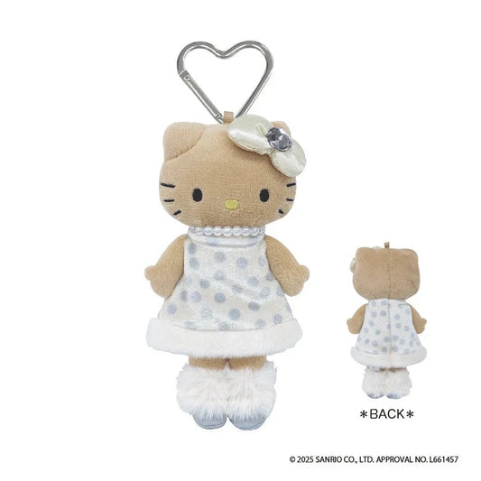 SANRIO | Hello Kitty Tanned Plush Keychain Bag Charm Style Up Long Leg 170x100x42mm (Dot Dress)