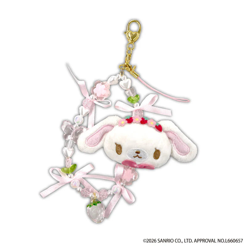 SANRIO | Sugarbunnies Sugar bunnies Shirousa Plush Phone Strap 140x120x25mm (Strawberry Flower Fairy)