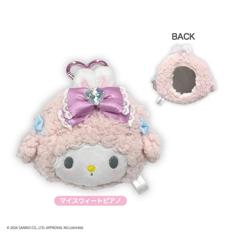 SANRIO | My Sweet Piano Plush Mirror Bag Charm Keychain 135x105x50mm (My Melody♡Kuromi♡My Sweet Piano Bunnies Ballerina)
