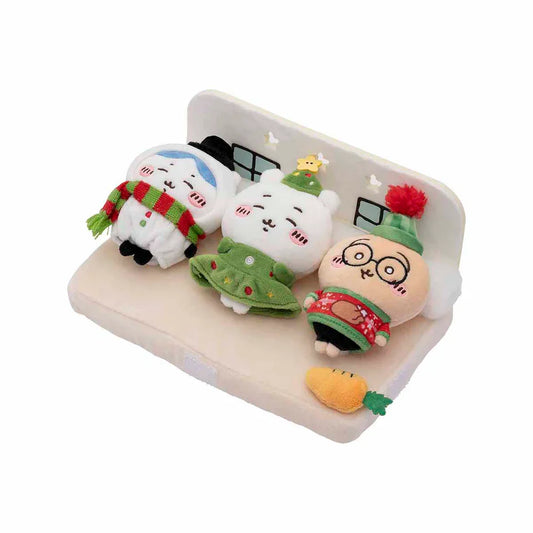 【Limited One/Person】Chiikawa | Plush Doll Set H95×W200×D140Mm 吉伊卡哇 圣诞小床玩偶&挂链