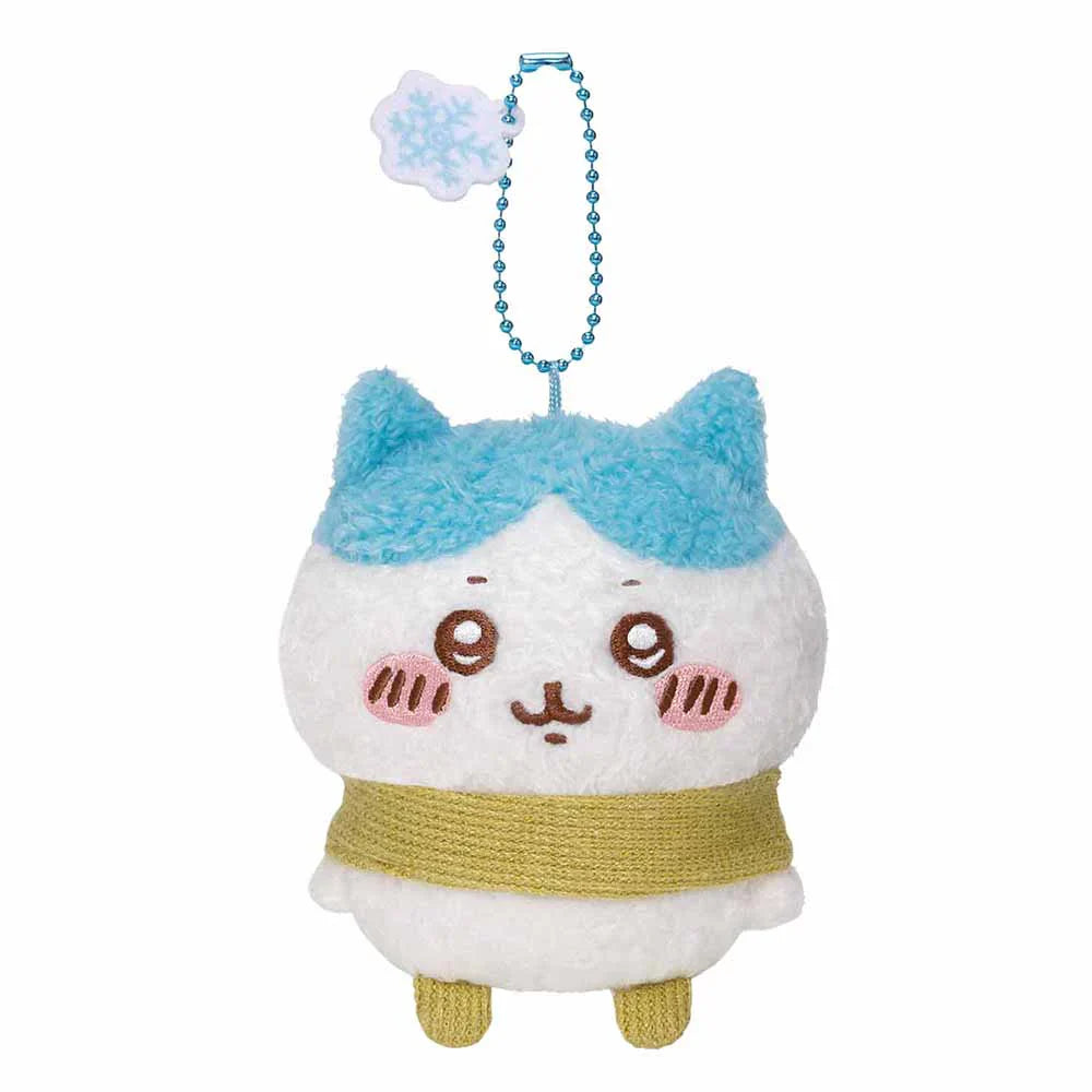 CHIIKAWA | Hachiware Mascot Holder Bag Charm Keychain 115×105×60mm (Warm and Cozy Scarf)