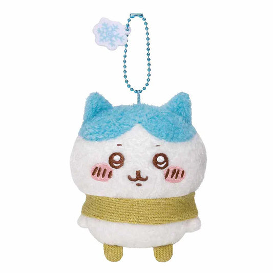 CHIIKAWA | Hachiware Mascot Holder Bag Charm Keychain 115×105×60mm (Warm and Cozy Scarf)