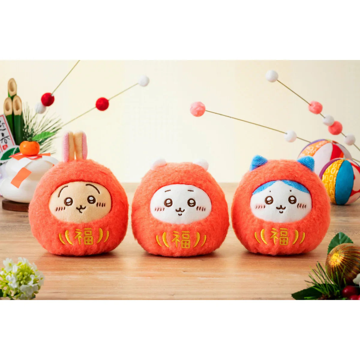 CHIIKAWA | Chiikawa Rolling Tumbler Plush Toy Plush Doll 100×100×90mm (New Year Collection Daruma)