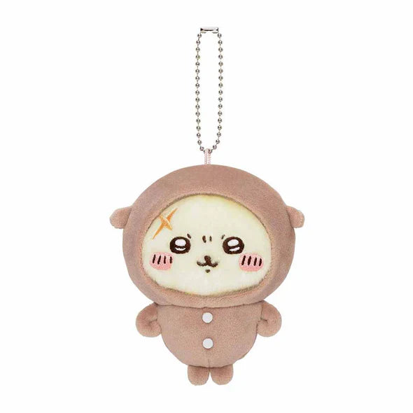 Chiikawa | Mascot Holder Keychain H110×W95×D70Mm (Pajama) 吉伊卡哇 玩偶挂件/包挂/钥匙链（睡衣派对） Rakko 獭师