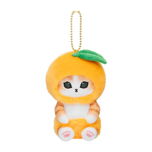 Mofusand | Mascot Holder Keychain Approx.130Cm (Vegetable & Fruits2) 猫福 毛绒挂件/包挂/钥匙链（蔬菜水果系列2） Orange