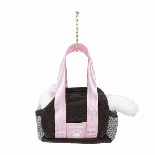 Mofusand | Mascot Holder Plush Keychain White/Black H130×W70×D125Mm (Cat In Going Out Bag)