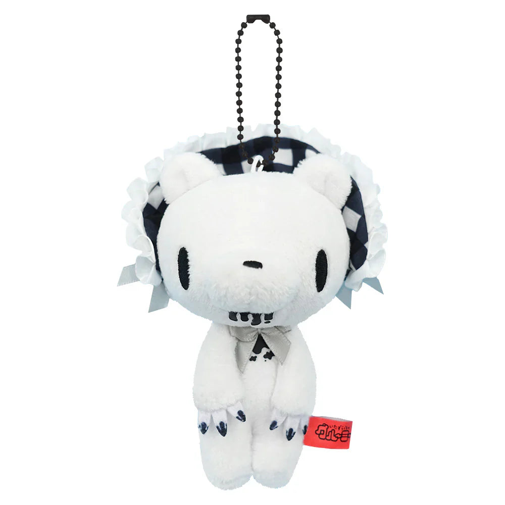 Gloomy Bear | Mascot Holder Plush keychain Key Ring Bag Charm H12.5×W9×D6.6cm (Classical Bonnet-White)