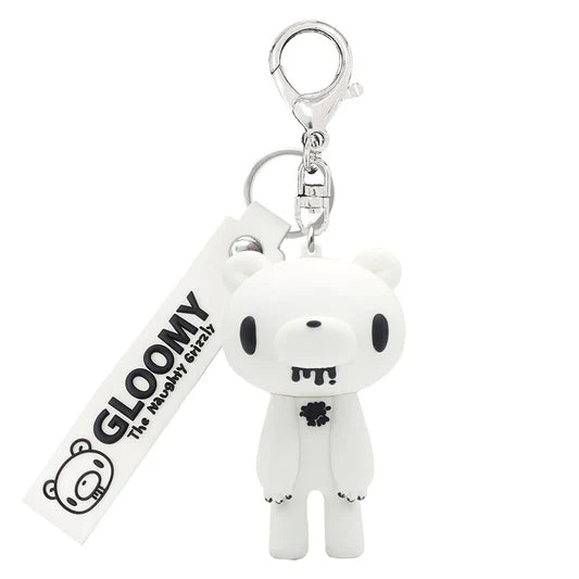 Gloomy Bear | 3D Figure Keychain 43×130×46mm (Mono White)