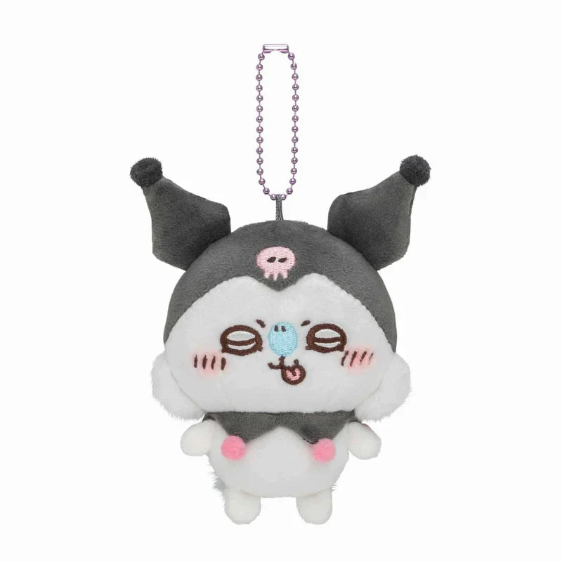 Chiikawa x Sanrio | Kuromi x Momonga Plush Keychain Bag Charm Mascot Holder 110×125×60mm