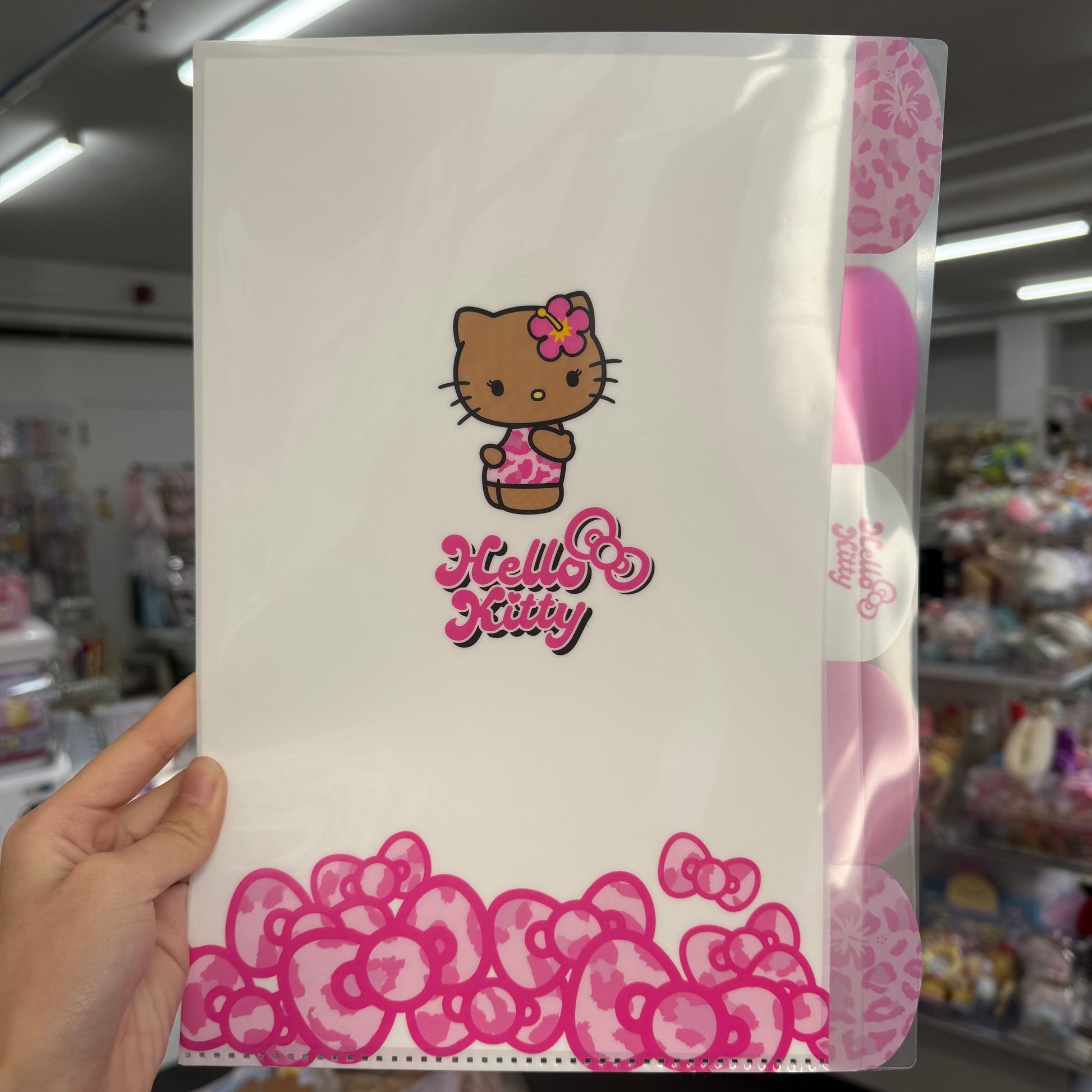 SANRIO | Hello Kitty Die-cut 5-index Clear A4 File Folder Document Organizer Storage 5 Pockets H310 x W225 x D1mm (Tan)