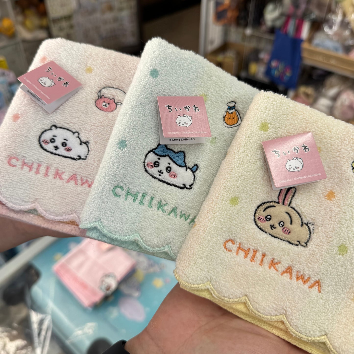 CHIIKAWA | Towel Handkerchief Cotton 100% H250×W250mm (Dot)