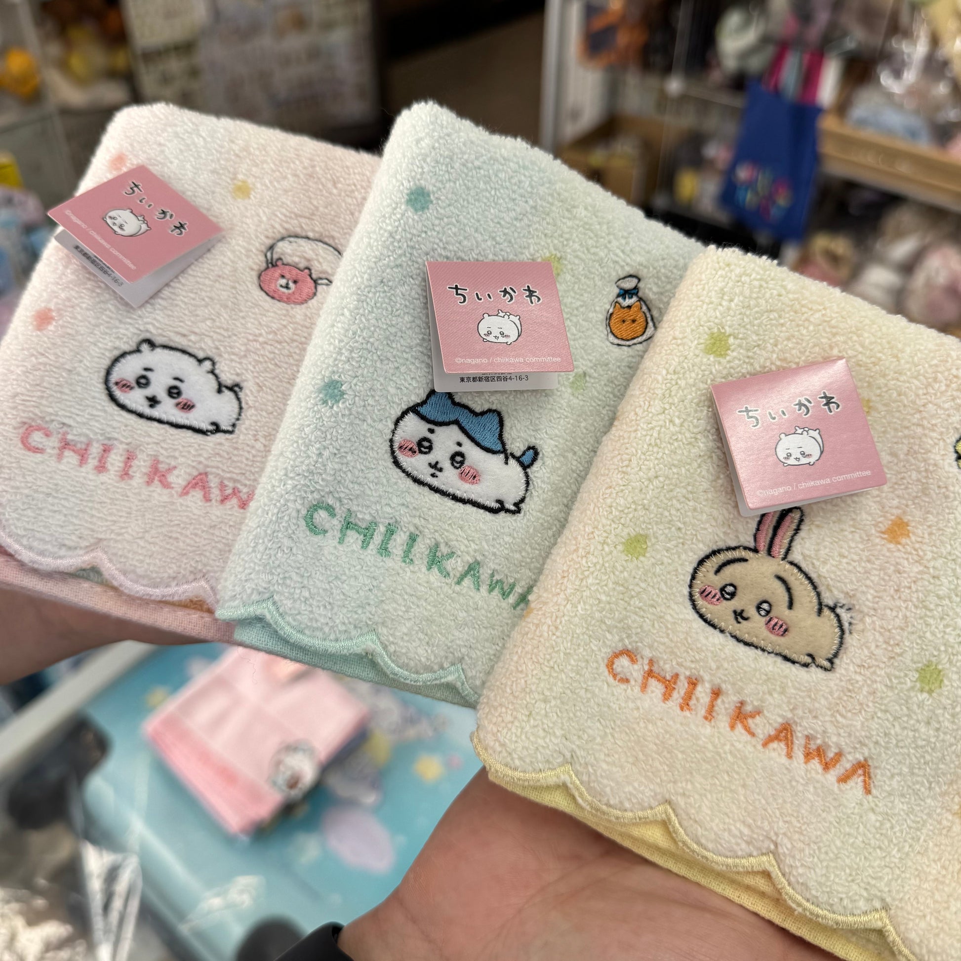 CHIIKAWA | Towel Handkerchief Cotton 100% H250×W250mm (Dot)