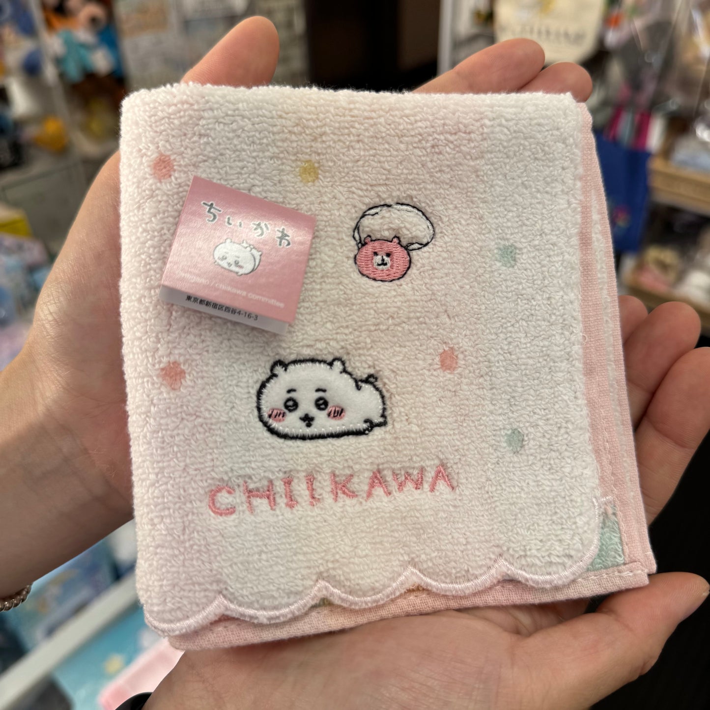 CHIIKAWA | Towel Handkerchief Cotton 100% H250×W250mm (Dot)