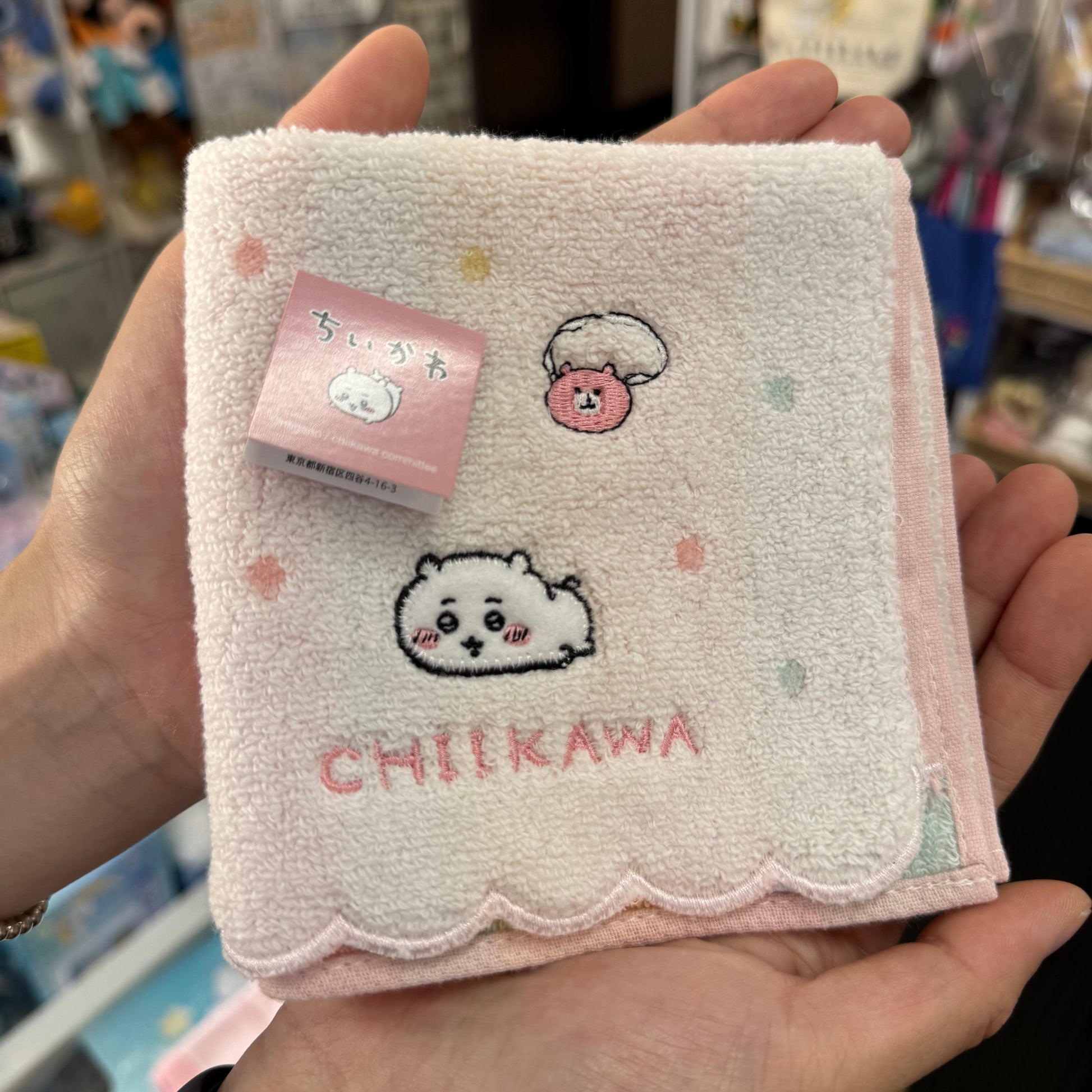 CHIIKAWA | Towel Handkerchief Cotton 100% H250×W250mm (Dot)