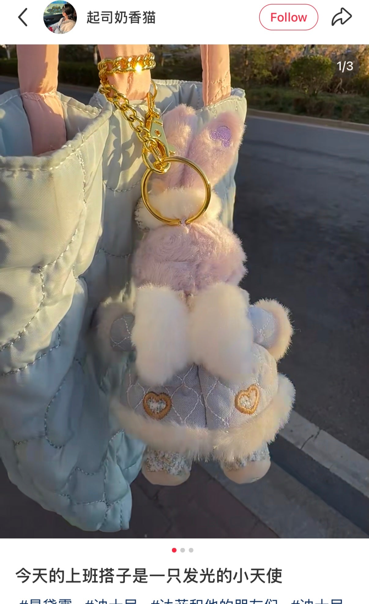 DISNEY | SHANG HAI DisneyLand StellaLou Mascot Holder Plush Keychain (Duffy and Friends Winter Collection)