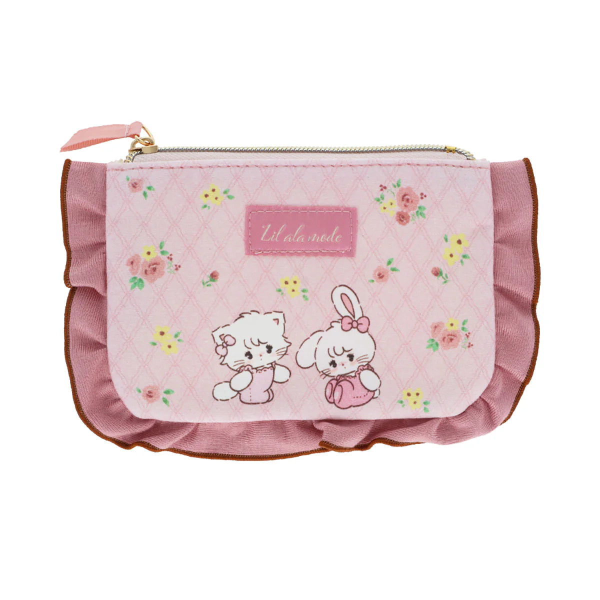 Mikko Illustrations | Frill Cosmetic Pouch 125×190×12mm (Lil ala mode Mousse & Cammy)