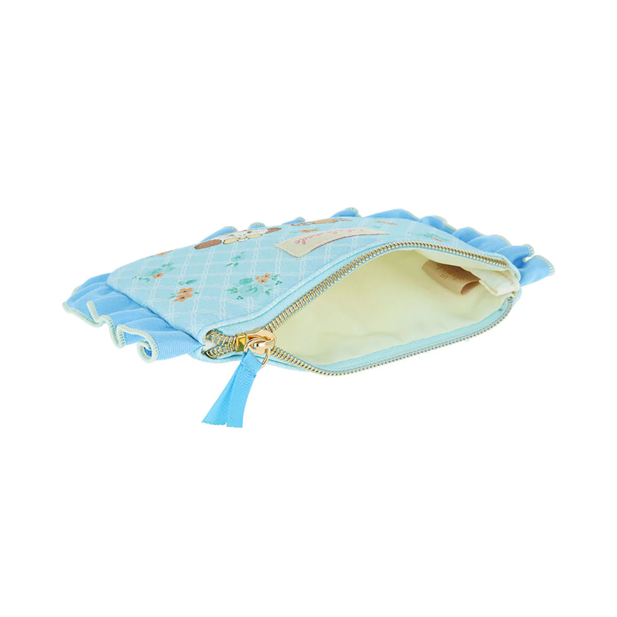 Mikko Illustrations | Frill Cosmetic Pouch 125×190×12mm (Lil ala mode Souffle & Latte)