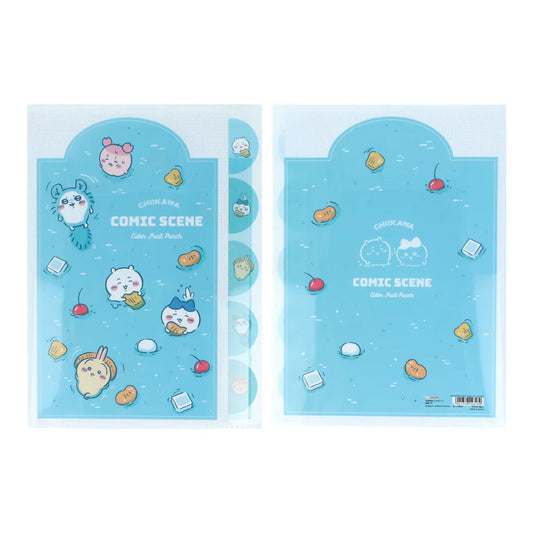 CHIIKAWA | Die-cut Clear A4 File 5P H310×W225×D2mm (River Comic Scene Cider Fruit Punch)