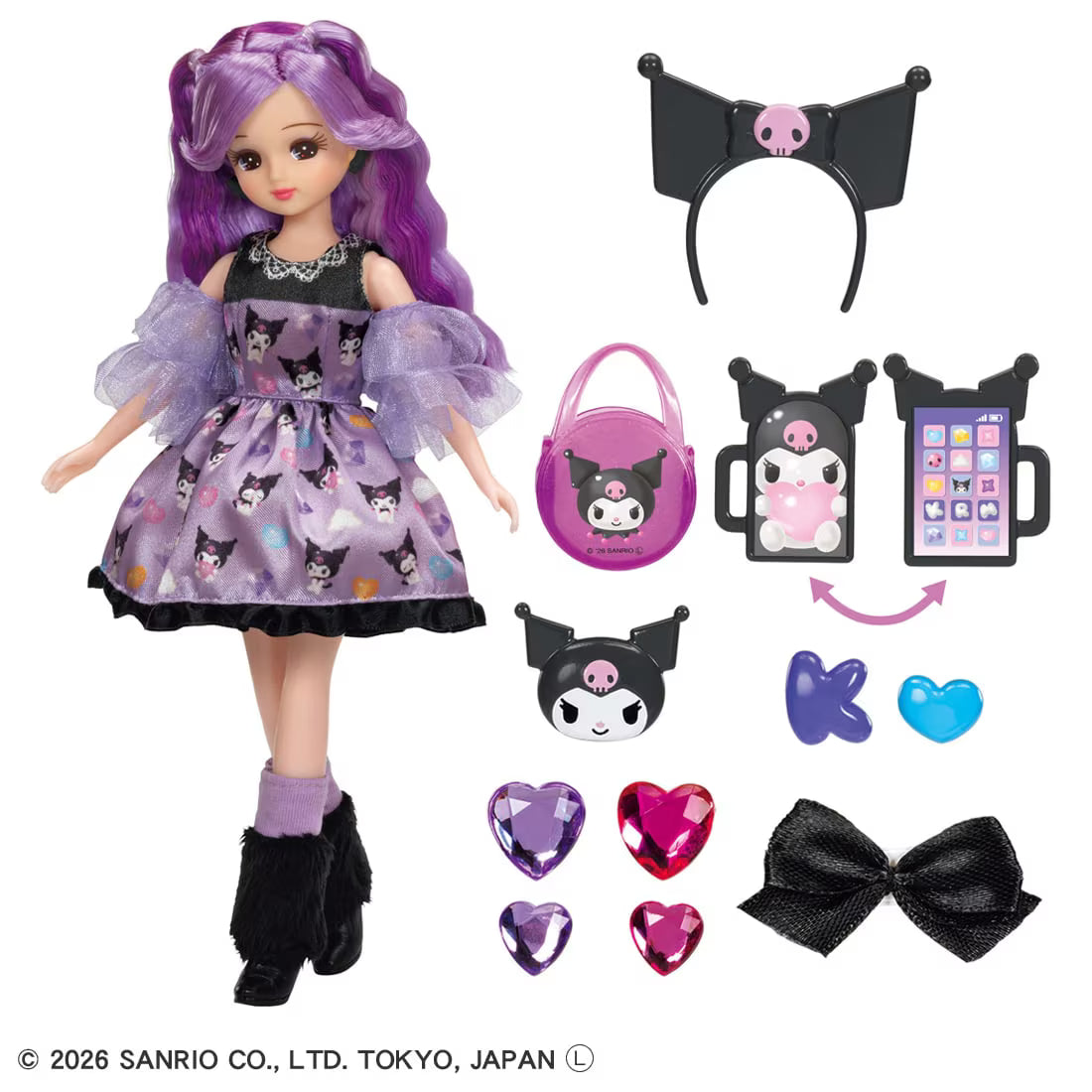 Licca × Sanrio | Decorate Licca-chan with Kuromi 220×265×50mm
