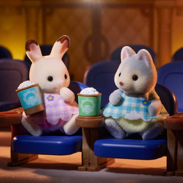 Sylvanian Families | Movie Theater Edition Set (Small Baby Chocolat Rabbit & Husky)
