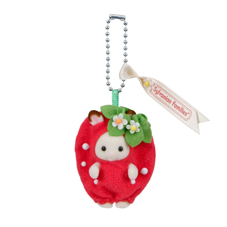 【Jp】Sylvanian Families | Baby Fruits Keychain Chocolate Rabbit Strawberry Costume 78 X 28 140Mm