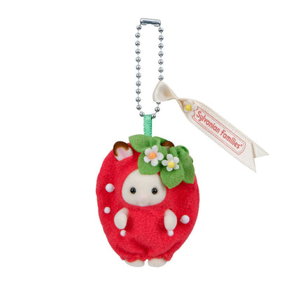 【Jp】Sylvanian Families | Baby Fruits Keychain Chocolate Rabbit Strawberry Costume 78 X 28 140Mm