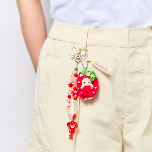 【Jp】Sylvanian Families | Baby Fruits Keychain Chocolate Rabbit Strawberry Costume 78 X 28 140Mm