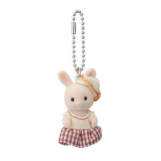 Sylvanian Families | Milk Rabbit Key Chain 85X30X150Mm (Jumper Skirt) 森贝儿森林家族