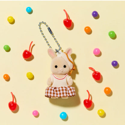 【Limit 1/Customer】Sylvanian Families | Milk Rabbit Key Chain/Keychain/Keyring 85X30X150Mm