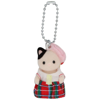 Sylvanian Families | Charcoal Cat Key Chain 85X30X150Mm (Sailor Suit) 森贝儿森林家族