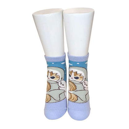 Mofusand | Front Ankle Socks 23-25cm (Gray Shark Friends)