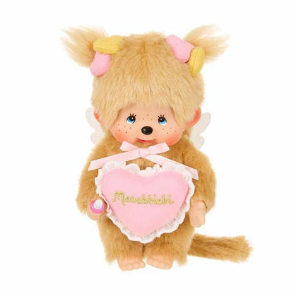 Monchhichi | Plush Toy Plush Doll Girl Beige Wings Heart Accessory H21.5×W13×D7.5cm (50th Anniversary - A Gift from