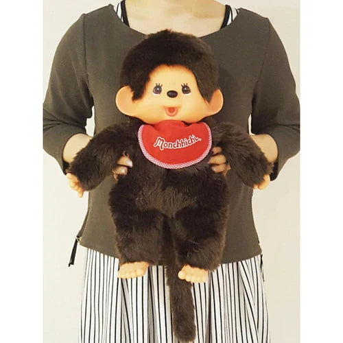 【Store Only】Monchhichi | Premium Stand Plush Toy Plush Doll L 410×340×130mm (Brown Boy)