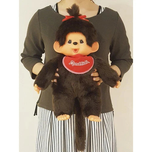 【Store Only】Monchhichi | Premium Stand Plush Toy Plush Doll L 450×340×130mm (Brown Girl)