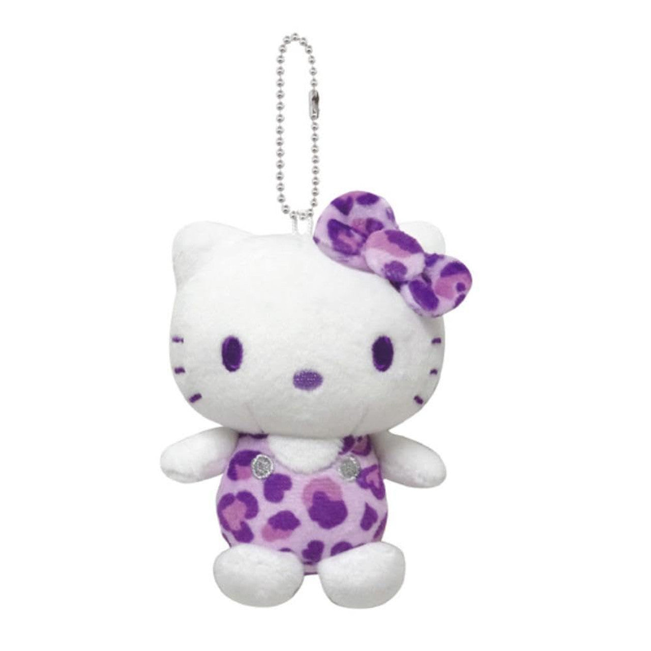 SANRIO | Hello Kitty Mascot Holder Plush Keychain Bag Charm 95×72×54mm (Leopard Purple)