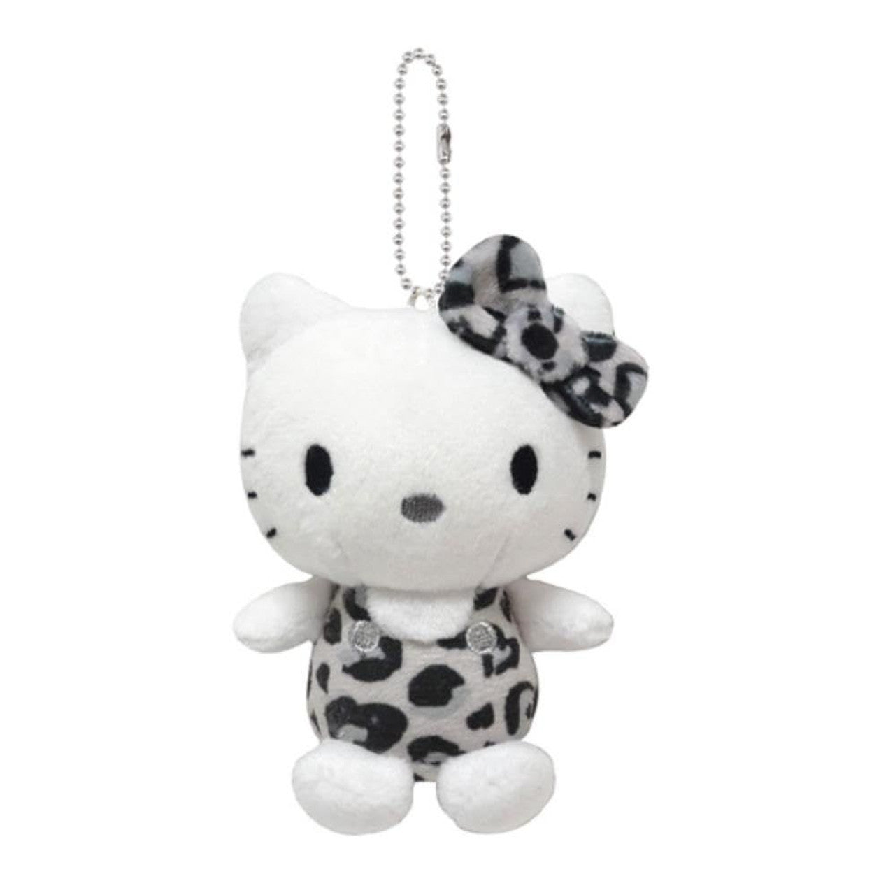 SANRIO | Hello Kitty Mascot Holder Plush Keychain Bag Charm 95×72×54mm (Leopard Grey)