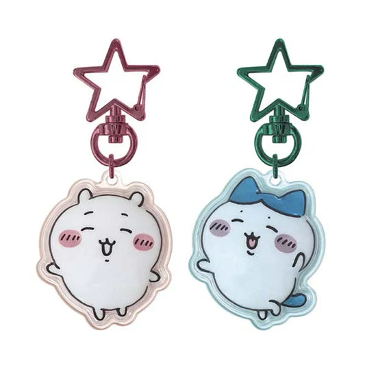 CHIIKAWA | Puffy Three Dimensional Pair Key Holder Plump Pair of Keychains 44x37x10mm (Chiikawa & Hachiware)