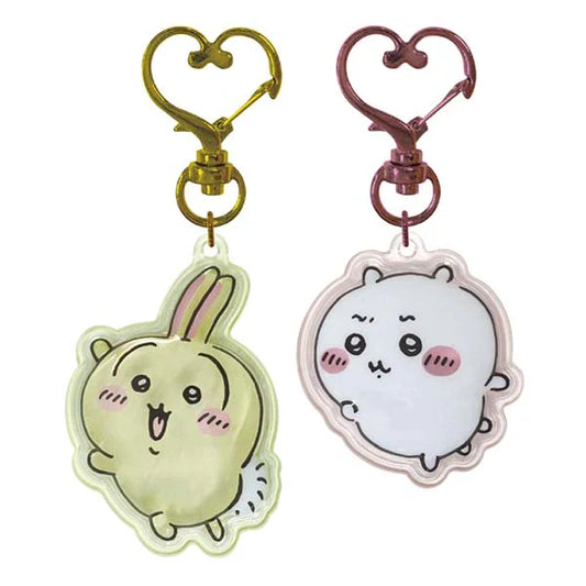 CHIIKAWA | Puffy Three Dimensional Pair Key Holder Plump Pair of Keychains 44x37x10mm (Usagi & Chiikawa)