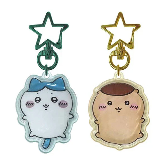 CHIIKAWA | Puffy Three Dimensional Pair Key Holder Plump Pair of Keychains 44x37x10mm (Kurimanju & Hachiware)
