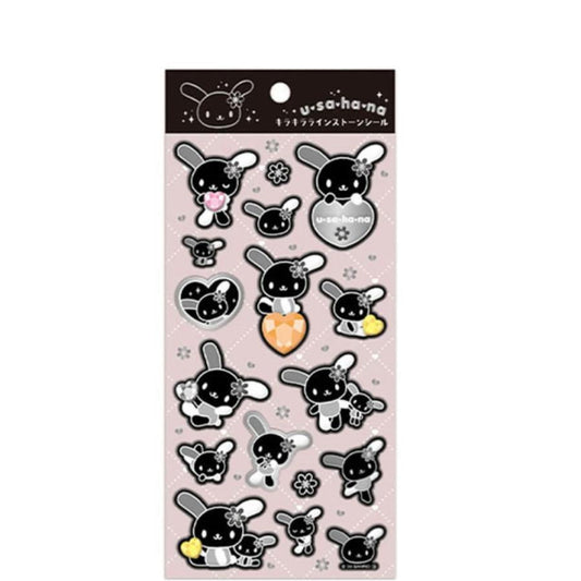 SANRIO | Pompompurin Pom Pom Purin Glitter Rhinestone Stickers 200×90mm (Monochrome)
